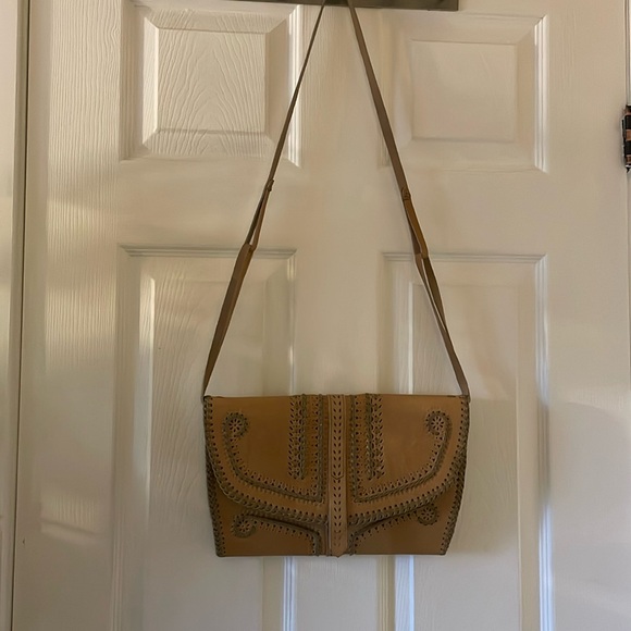 VINTAGE gorgeous braided hand tooled leather purse shoulder bag - Picture 1 of 11